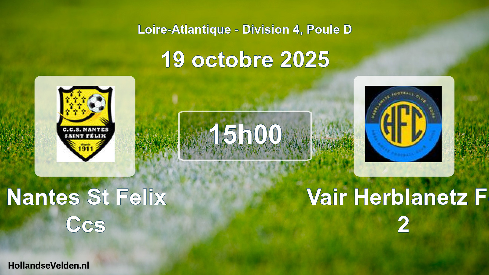 Scheduled Match: Nantes St Felix Ccs - Vair Herblanetz Fc 2 (19 October 2025)