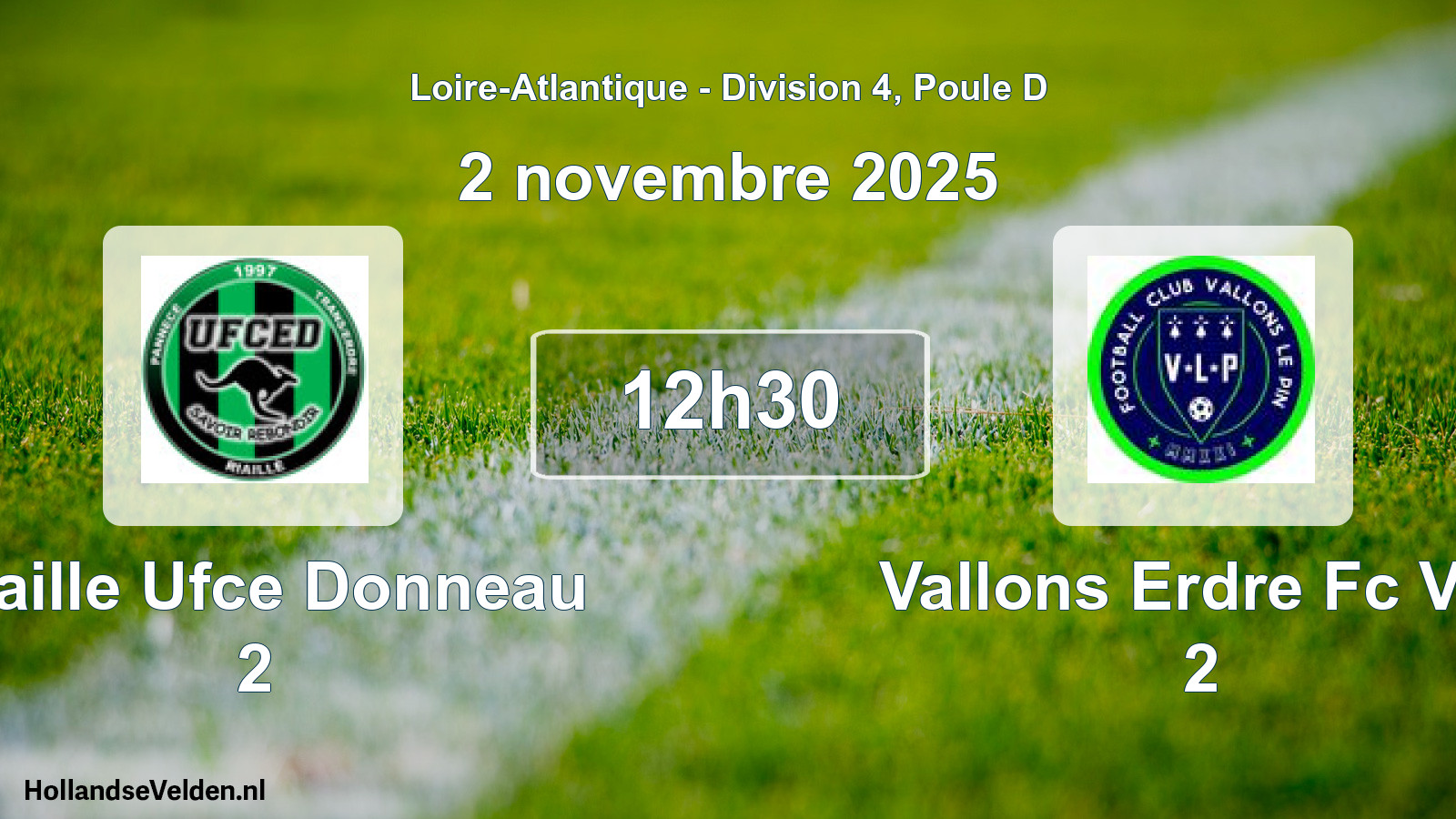 Geplande wedstrijd: Riaille Ufce Donneau 2 - Vallons Erdre Fc Vlp 2 (2 novembre 2025)