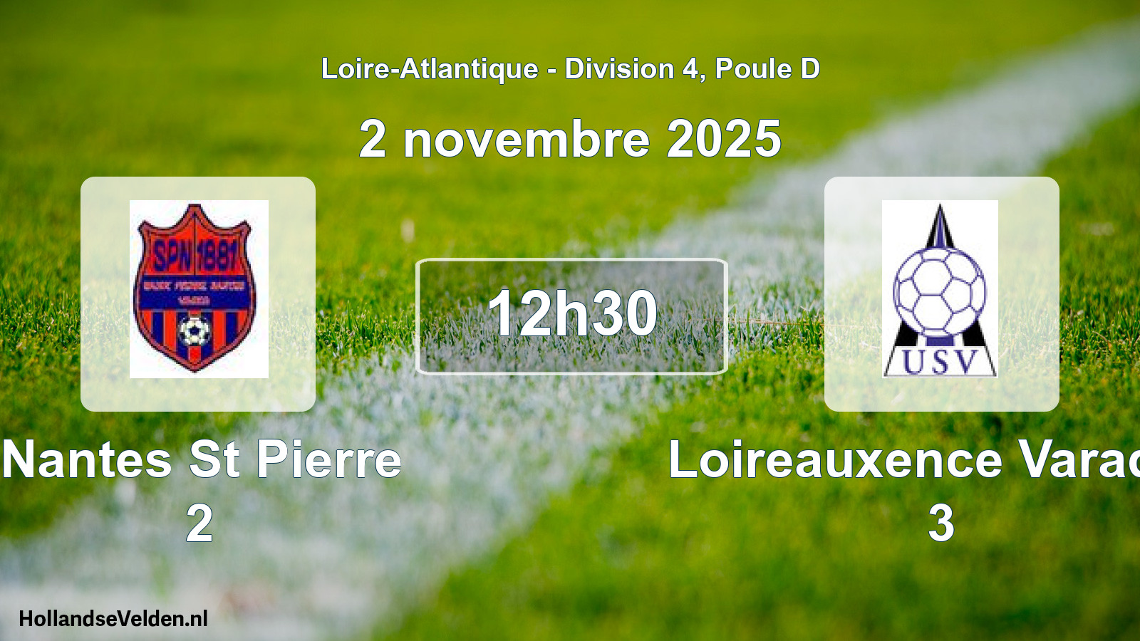 Scheduled Match: Nantes St Pierre 2 - Loireauxence Varades 3 (2 November 2025)