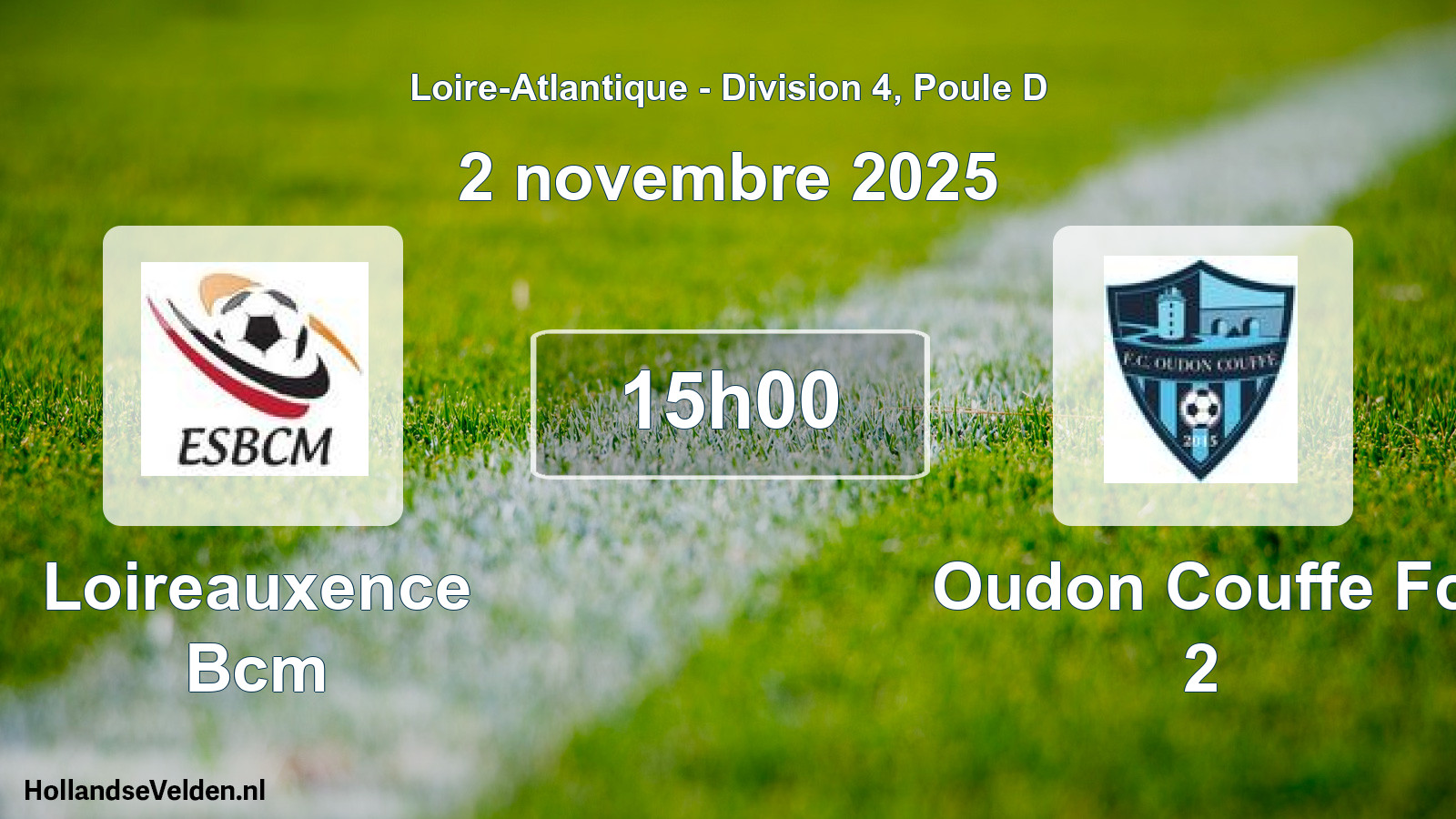 Geplande wedstrijd: Loireauxence Bcm - Oudon Couffe Fc 2 (2 november 2025)