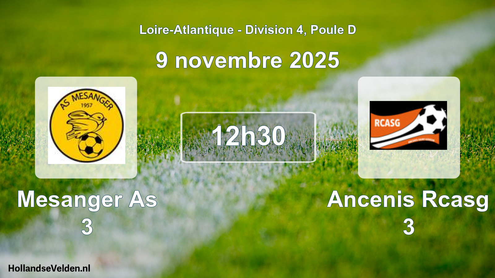 Scheduled Match: Mesanger As 3 - Ancenis Rcasg 3 (9 November 2025)