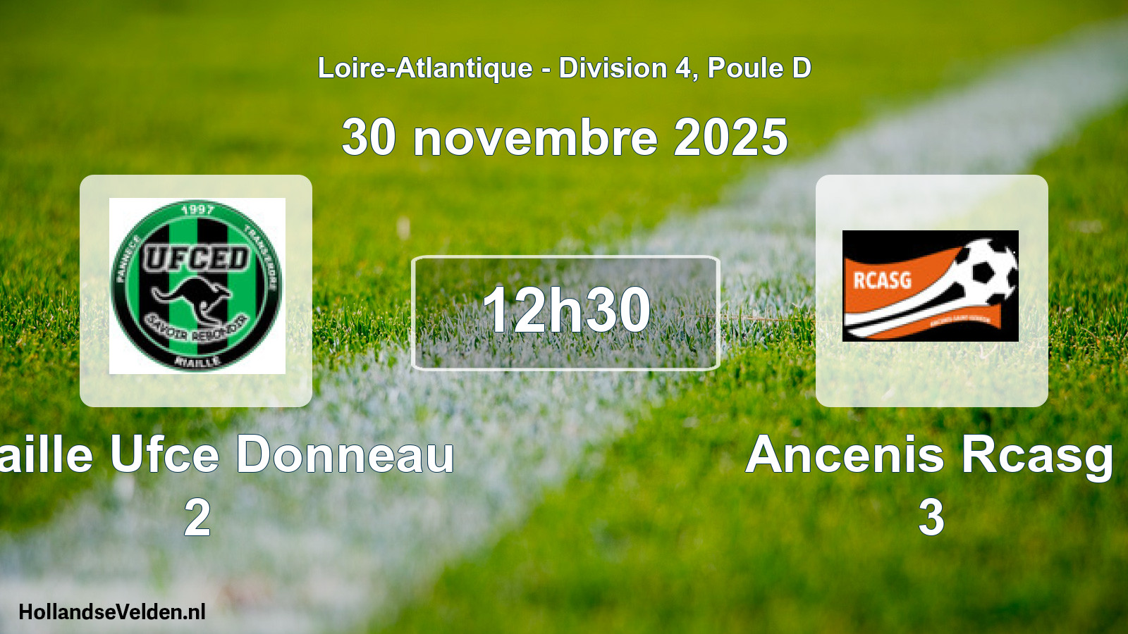 Scheduled Match: Riaille Ufce Donneau 2 - Ancenis Rcasg 3 (30 November 2025)