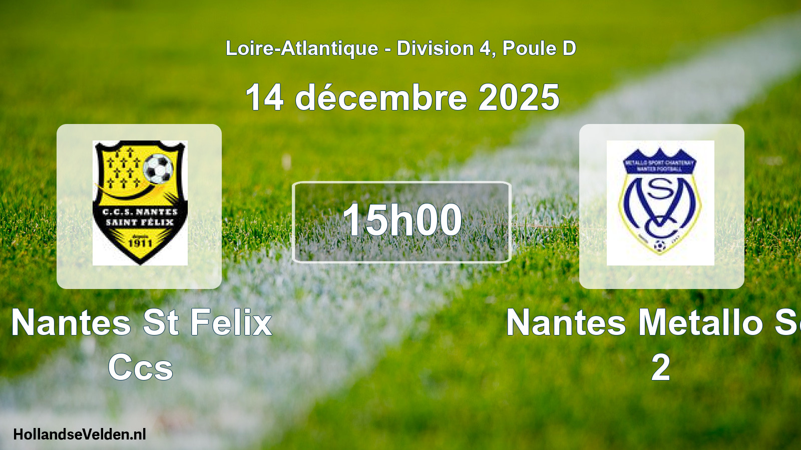 Geplande wedstrijd: Nantes St Felix Ccs - Nantes Metallo Sc 2 (14 décembre 2025)