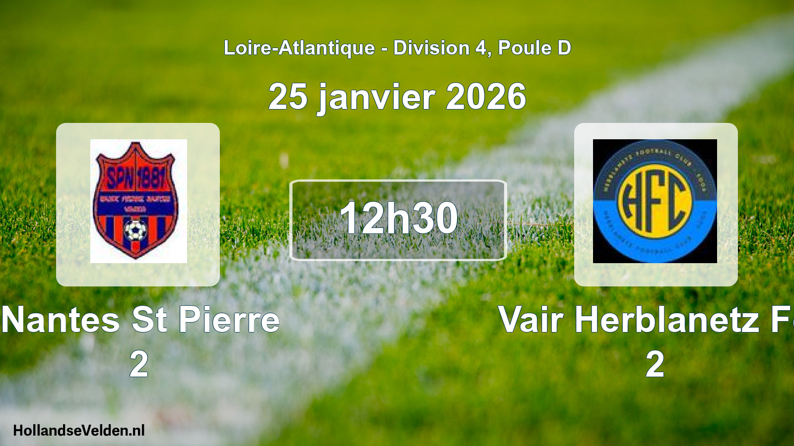 Geplande wedstrijd: Nantes St Pierre 2 - Vair Herblanetz Fc 2 (25 januari 2026)