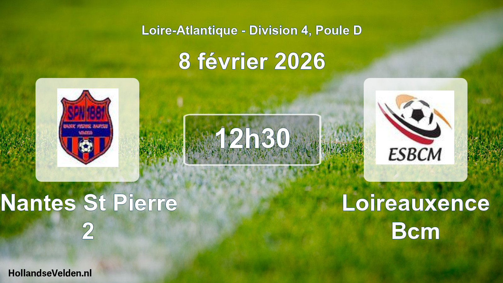 Geplande wedstrijd: Nantes St Pierre 2 - Loireauxence Bcm (8 februari 2026)