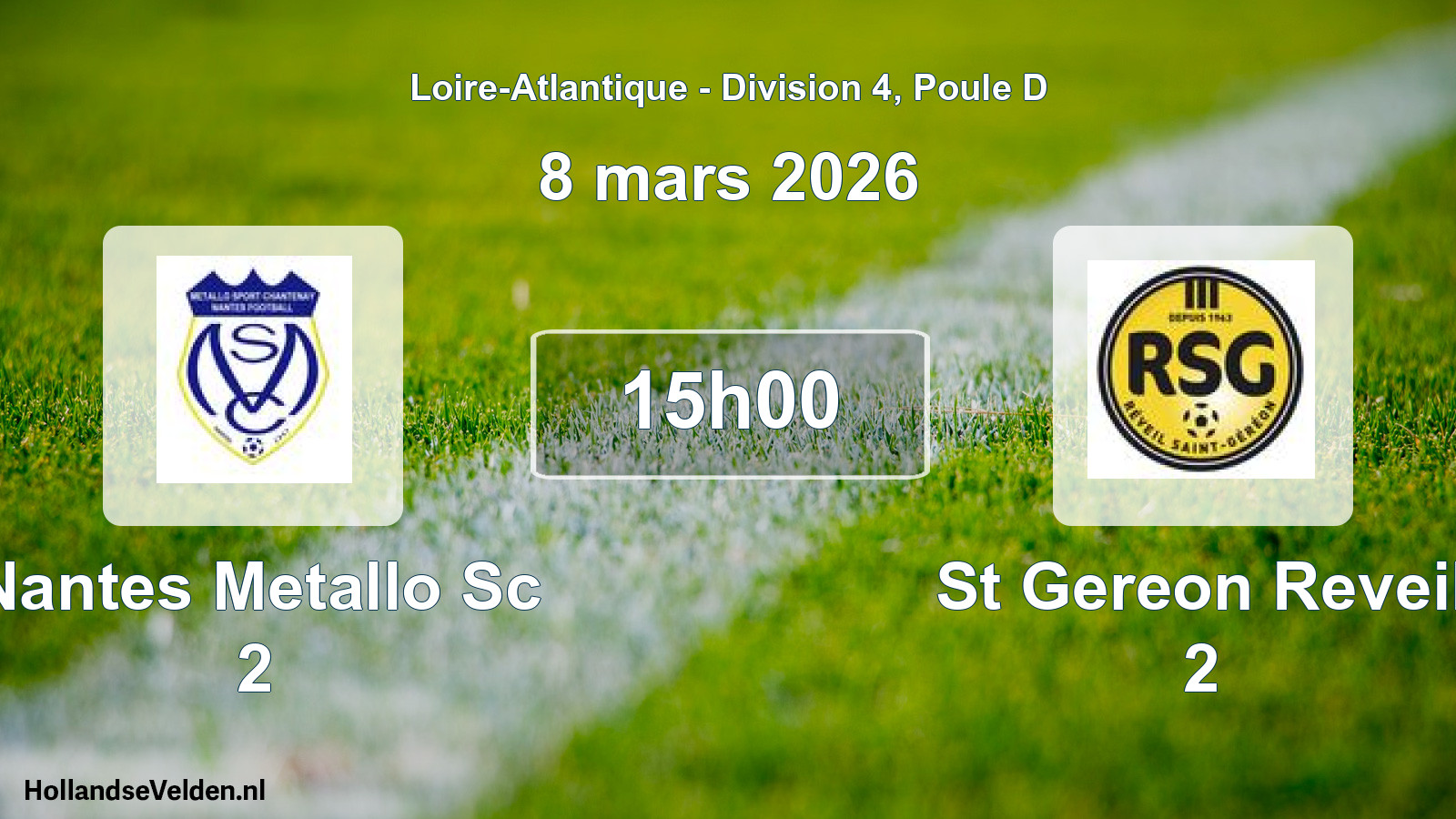 Geplande wedstrijd: Nantes Metallo Sc 2 - St Gereon Reveil 2 (8 maart 2026)