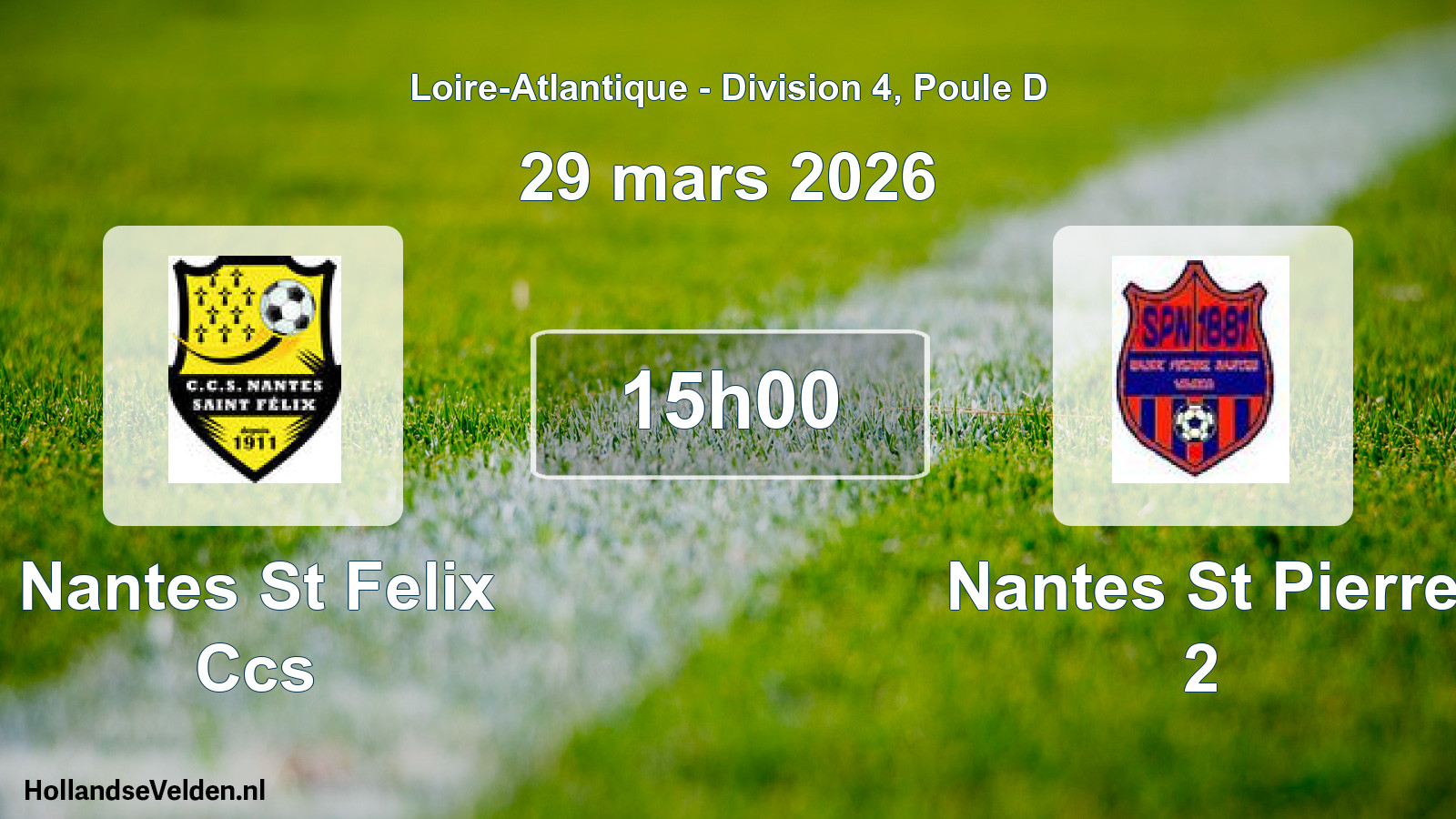 Geplande wedstrijd: Nantes St Felix Ccs - Nantes St Pierre 2 (29 mars 2026)