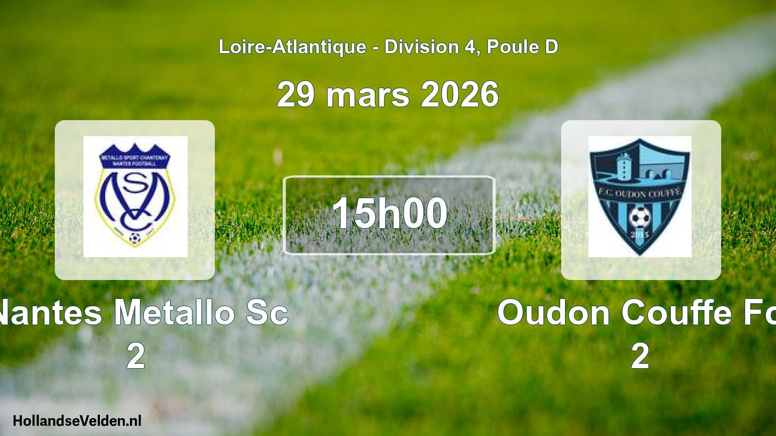 Geplande wedstrijd: Nantes Metallo Sc 2 - Oudon Couffe Fc 2 (29 maart 2026)