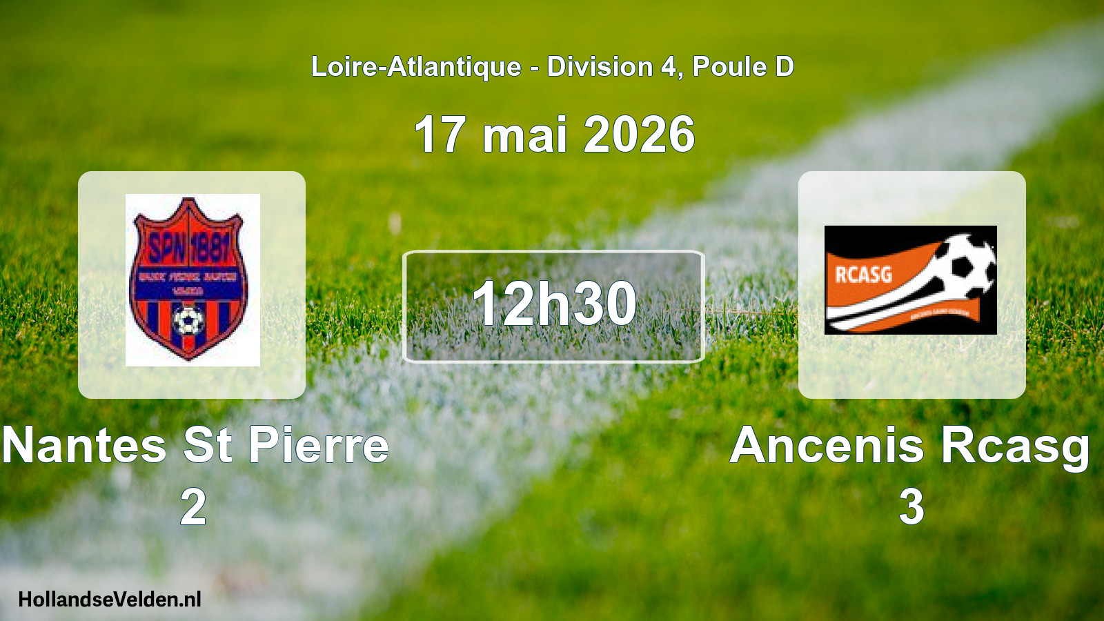Scheduled Match: Nantes St Pierre 2 - Ancenis Rcasg 3 (17 May 2026)