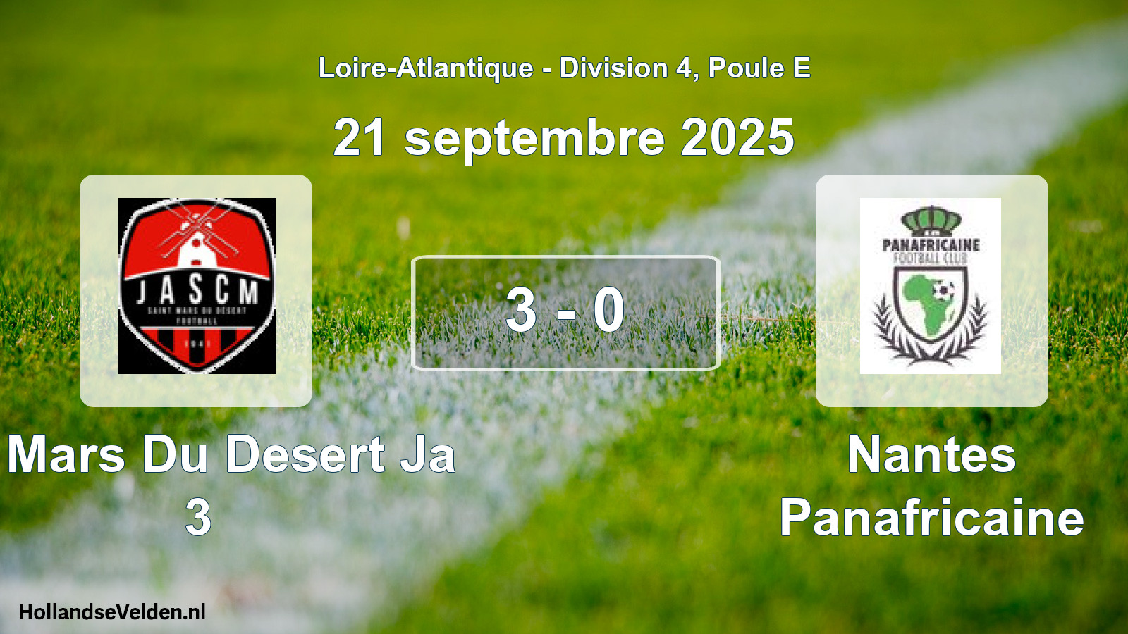 Total number of matches played: St Mars Du Desert Ja 3 - Nantes Panafricaine 3 - 0 (21 September 2025)