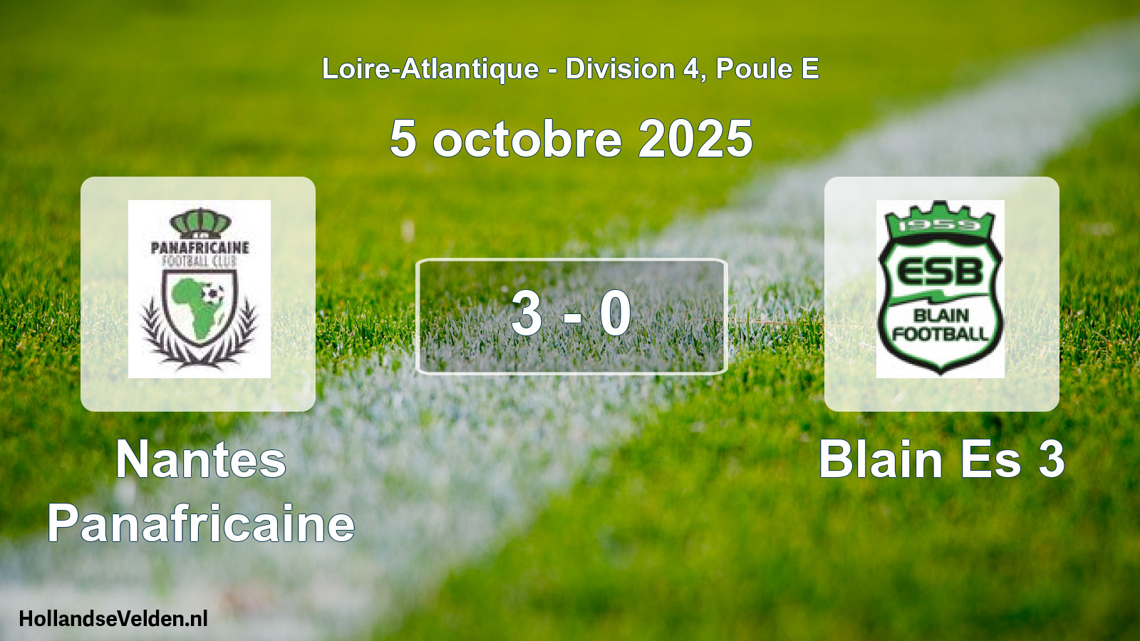 Gespeelde wedstrijd: Nantes Panafricaine - Blain Es 3 3 - 0 (5 oktober 2025)
