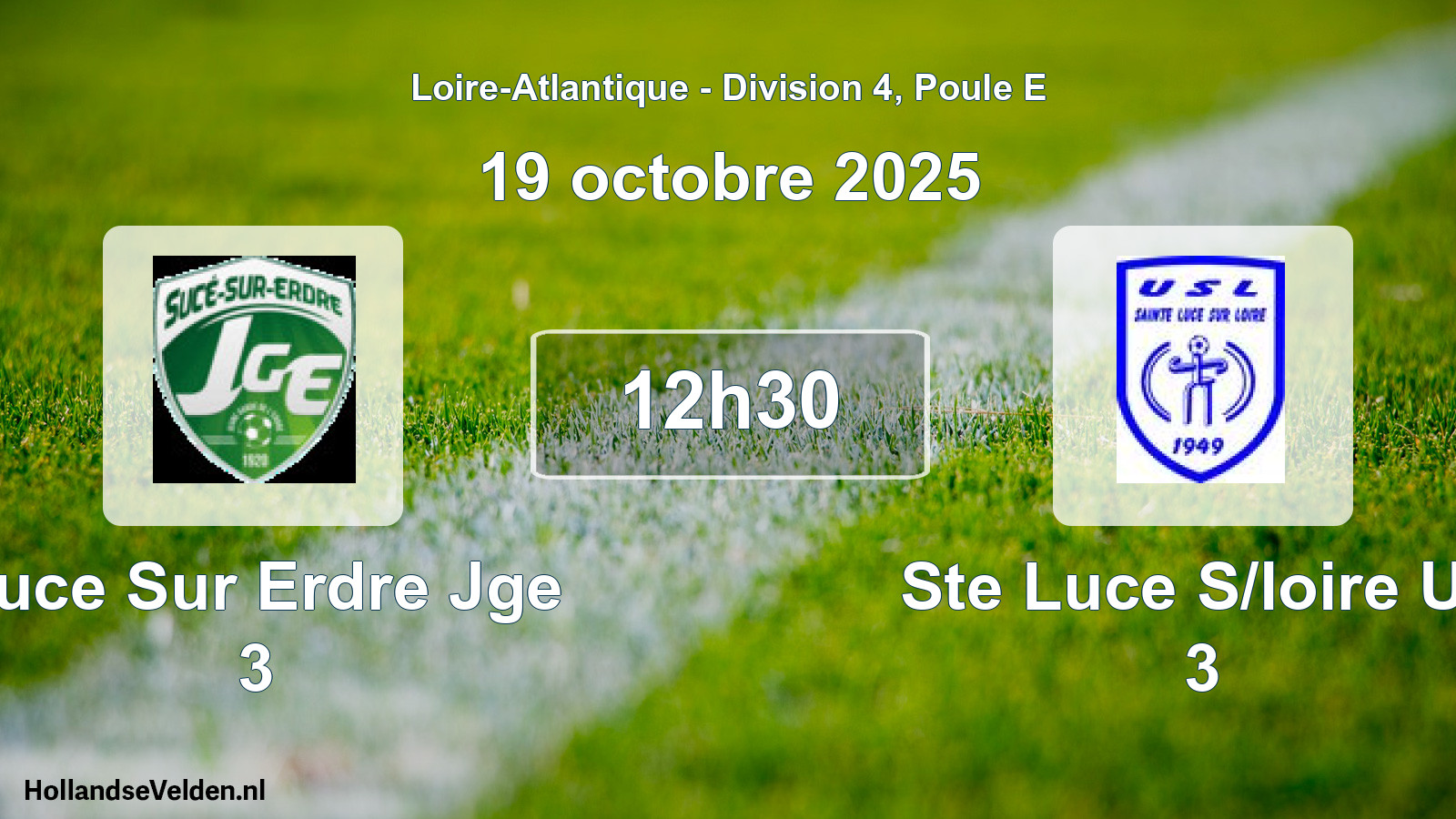 Geplande wedstrijd: Suce Sur Erdre Jge 3 - Ste Luce S/loire Us 3 (19 oktober 2025)
