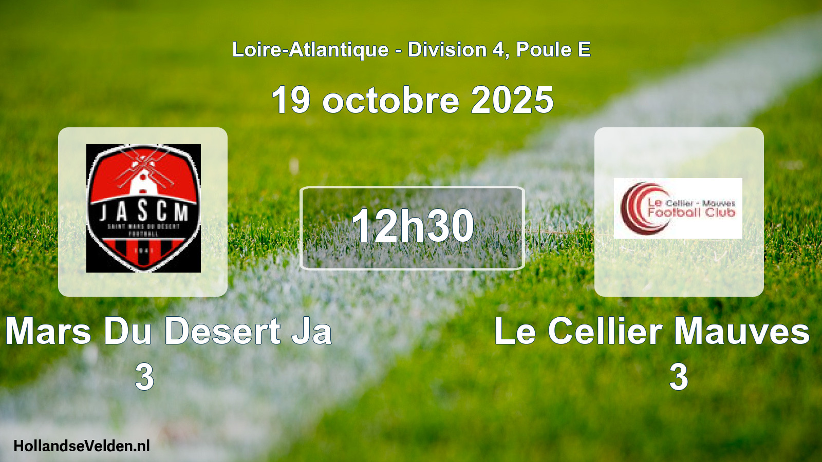 Scheduled Match: St Mars Du Desert Ja 3 - Le Cellier Mauves Fc 3 (19 October 2025)
