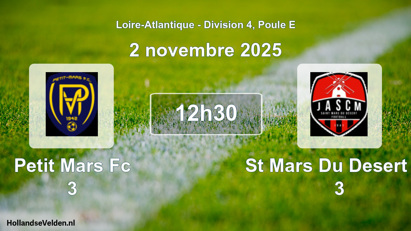 Geplande wedstrijd: Petit Mars Fc 3 - St Mars Du Desert Ja 3 (2 novembre 2025)