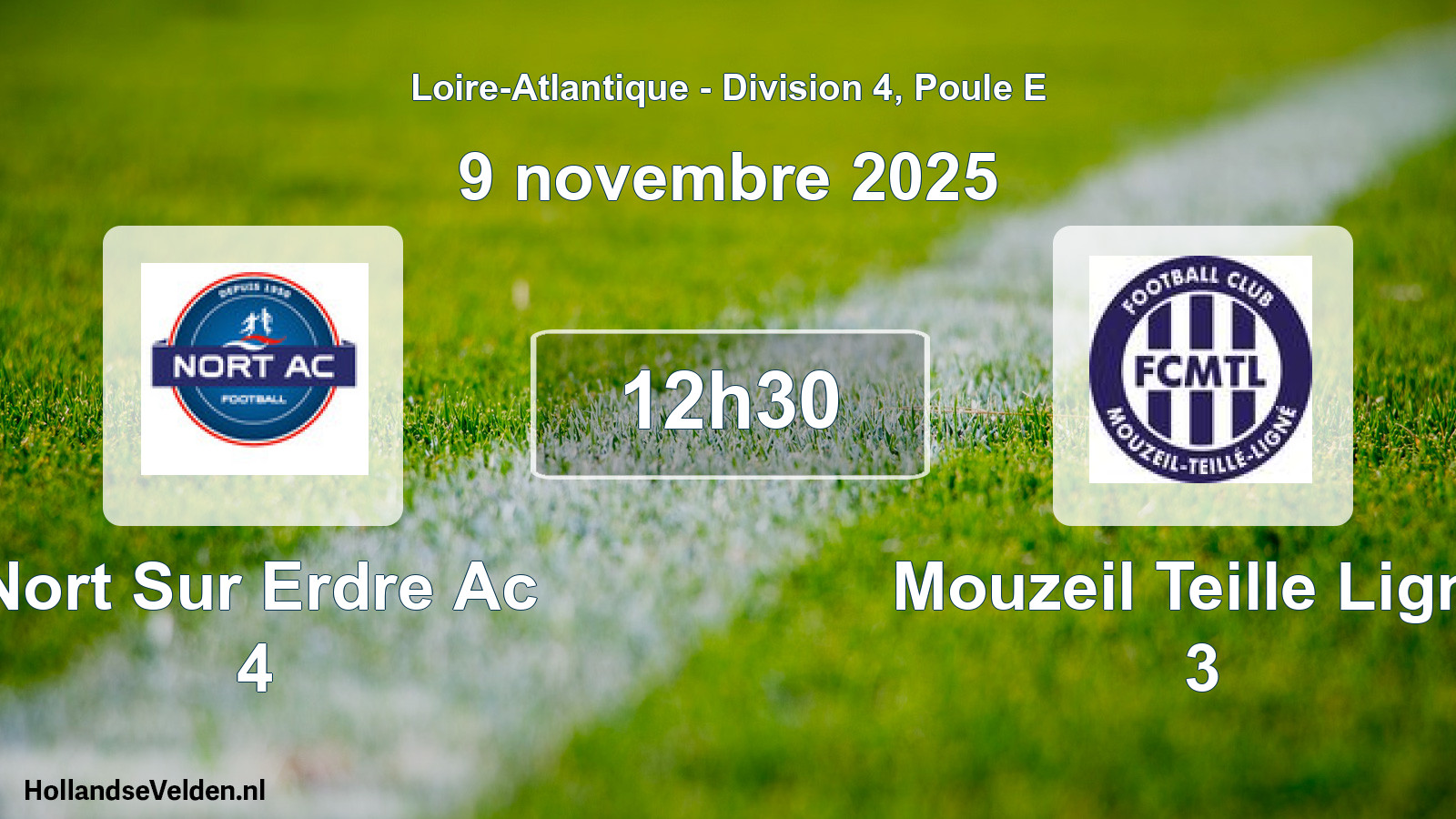 Geplande wedstrijd: Nort Sur Erdre Ac 4 - Mouzeil Teille Ligne 3 (9 novembre 2025)