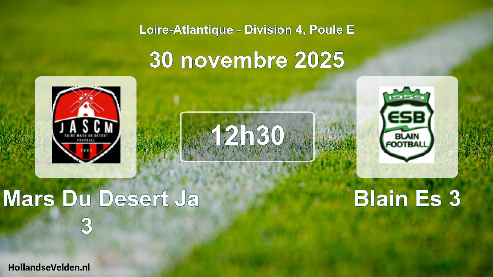 Geplande wedstrijd: St Mars Du Desert Ja 3 - Blain Es 3 (30 november 2025)