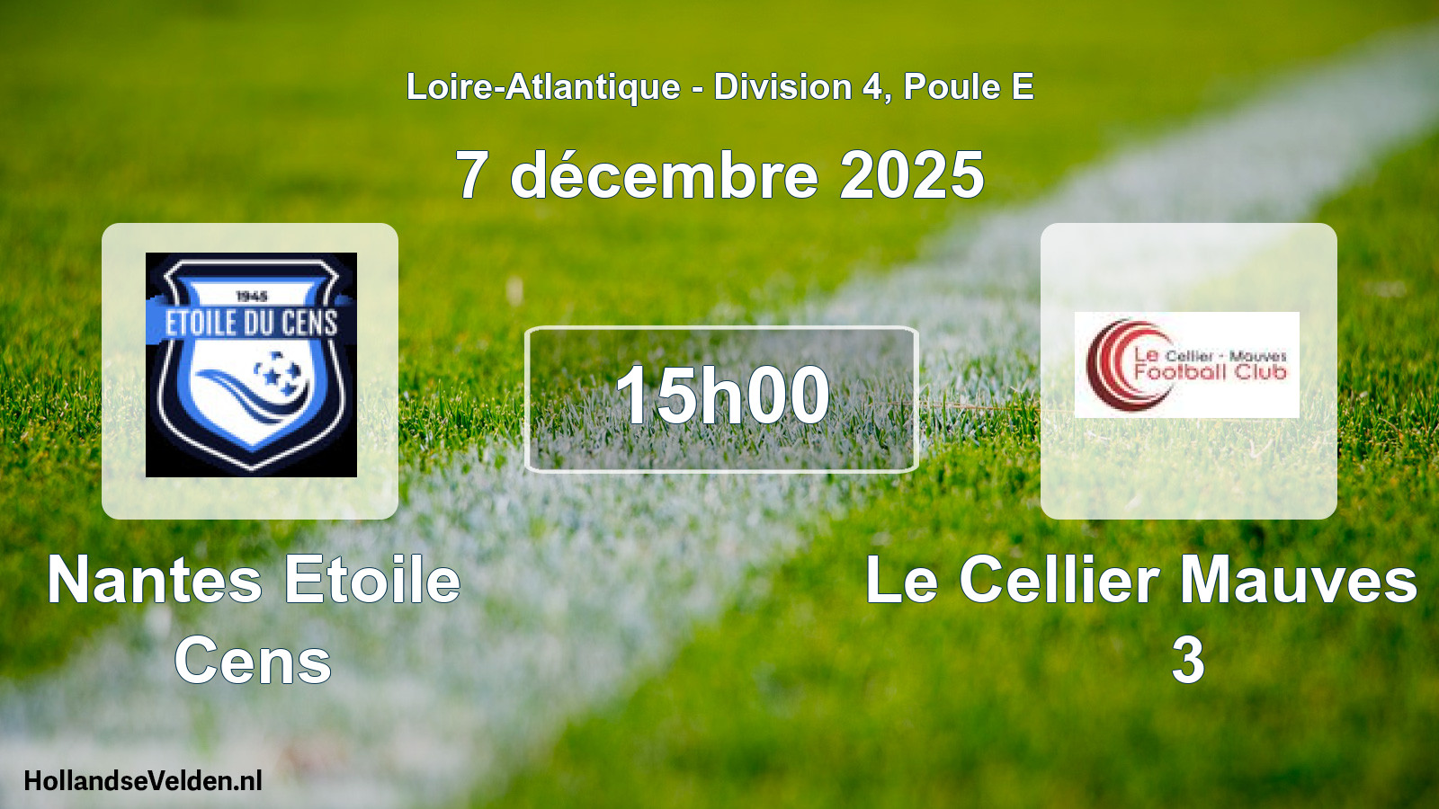 Scheduled Match: Nantes Etoile Cens - Le Cellier Mauves Fc 3 (7 December 2025)