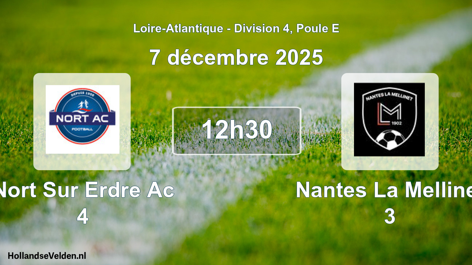 Geplande wedstrijd: Nort Sur Erdre Ac 4 - Nantes La Mellinet 3 (7 december 2025)