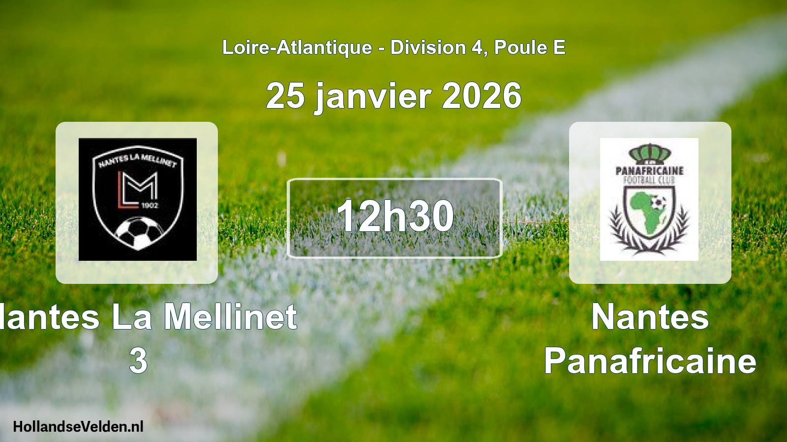 Geplande wedstrijd: Nantes La Mellinet 3 - Nantes Panafricaine (25 janvier 2026)