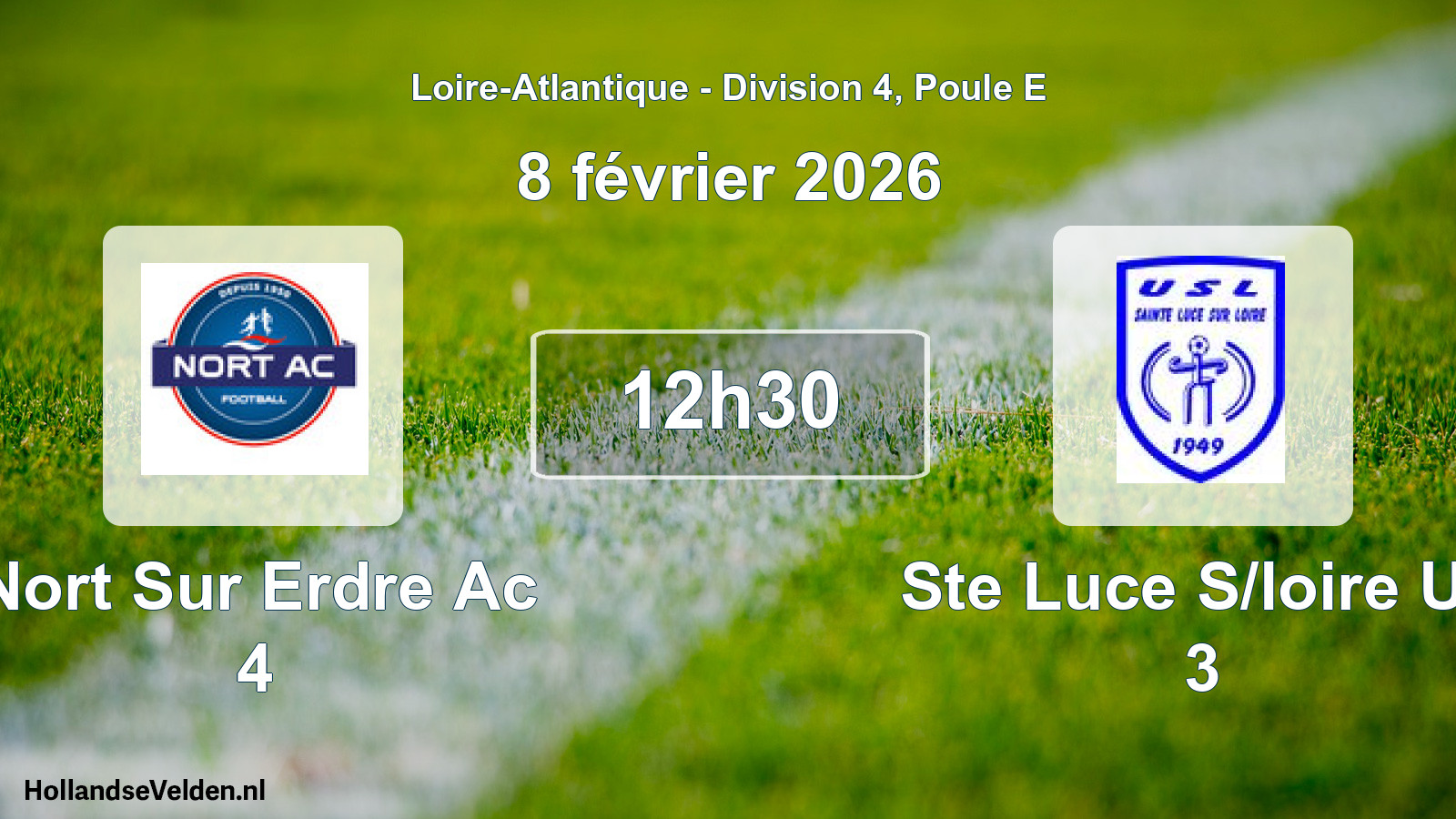 Geplande wedstrijd: Nort Sur Erdre Ac 4 - Ste Luce S/loire Us 3 (8 februari 2026)
