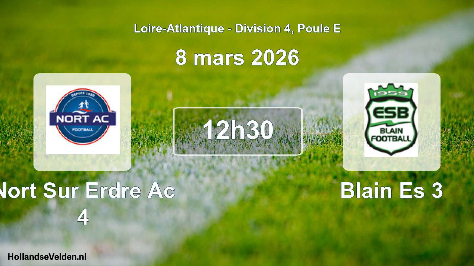 Geplande wedstrijd: Nort Sur Erdre Ac 4 - Blain Es 3 (8 mars 2026)