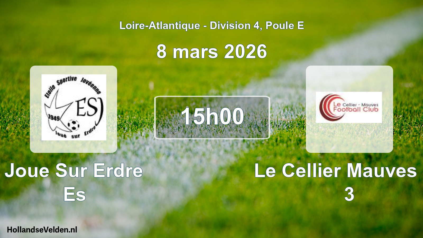 Geplande wedstrijd: Joue Sur Erdre Es - Le Cellier Mauves Fc 3 (8 mars 2026)