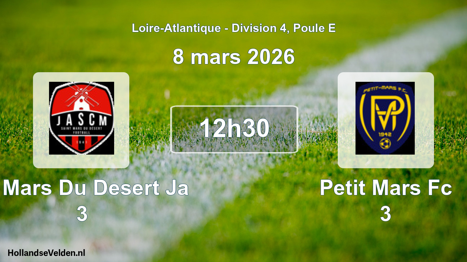 Geplande wedstrijd: St Mars Du Desert Ja 3 - Petit Mars Fc 3 (8 mars 2026)