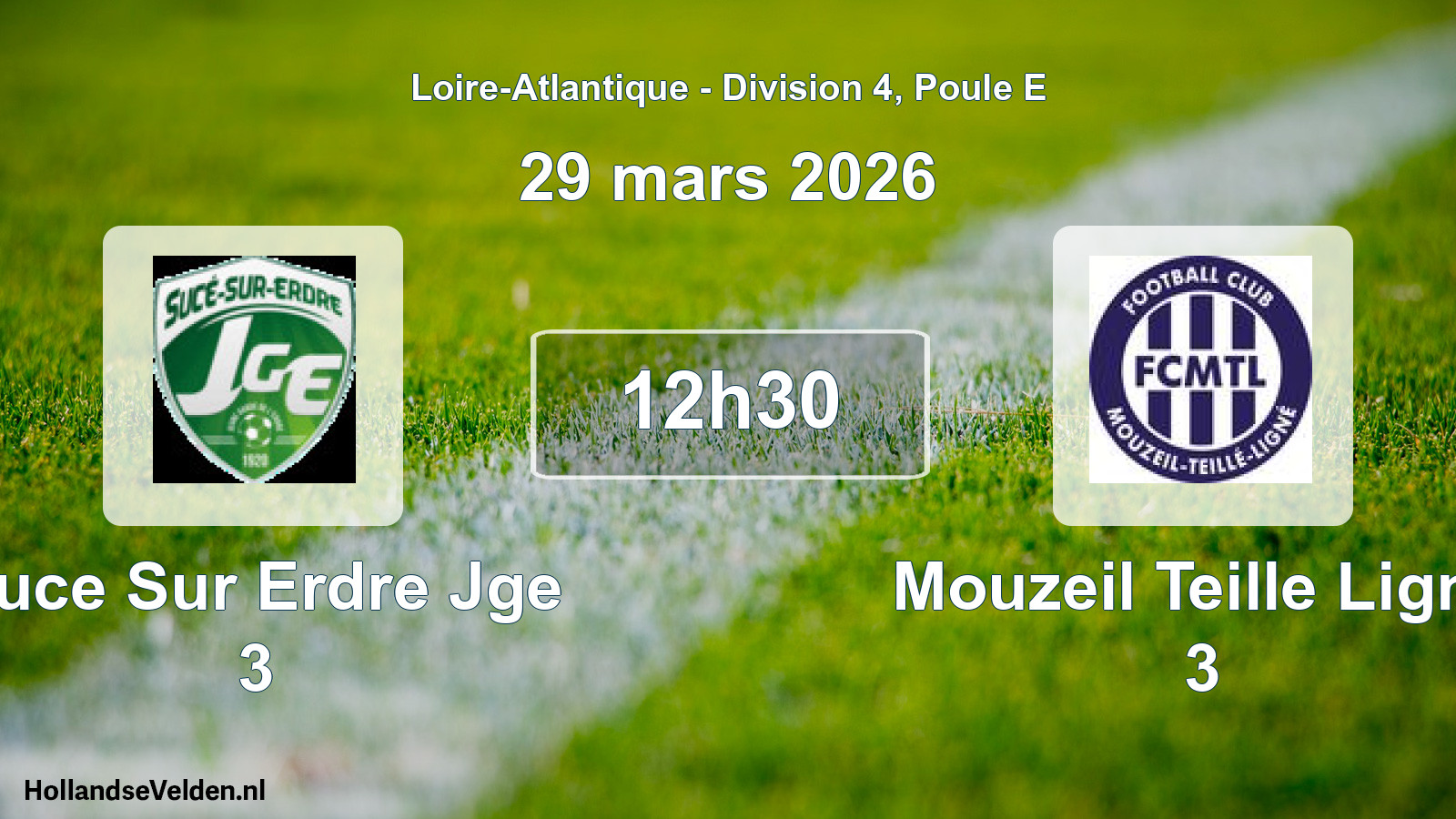 Geplande wedstrijd: Suce Sur Erdre Jge 3 - Mouzeil Teille Ligne 3 (29 mars 2026)