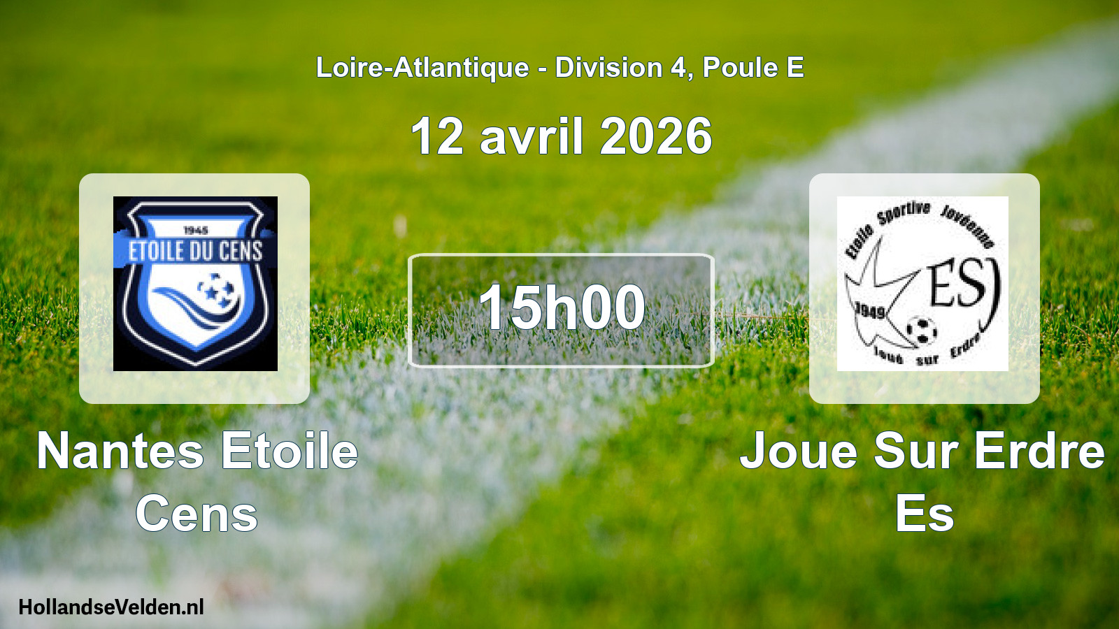 Geplande wedstrijd: Nantes Etoile Cens - Joue Sur Erdre Es (12 april 2026)