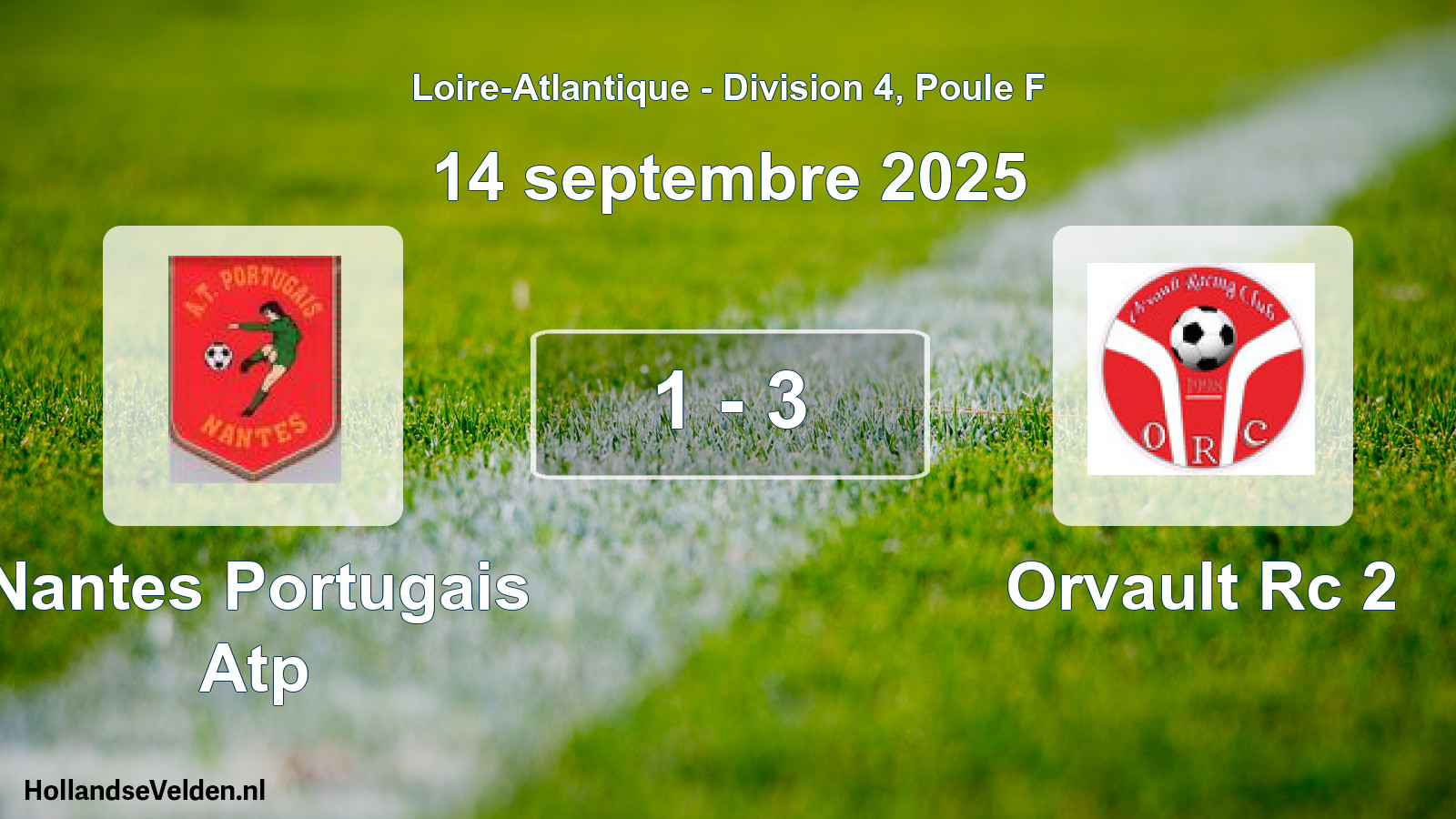 Total number of matches played: Nantes Portugais Atp - Orvault Rc 2 1 - 3 (14 September 2025)