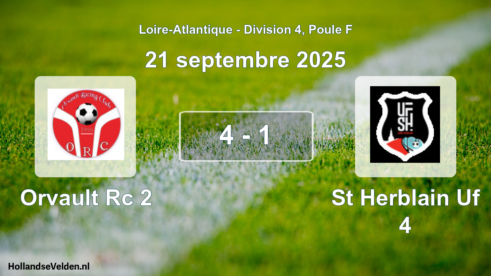 Total number of matches played: Orvault Rc 2 - St Herblain Uf 4 4 - 1 (21 September 2025)
