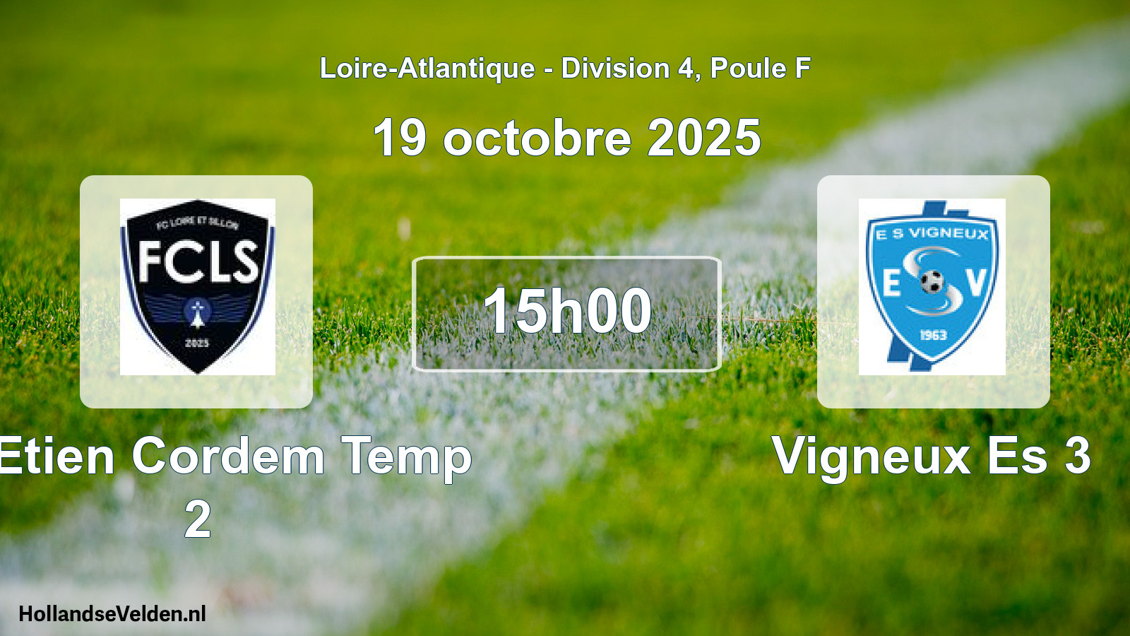 Scheduled Match: St Etien Cordem Temp 2 - Vigneux Es 3 (19 October 2025)