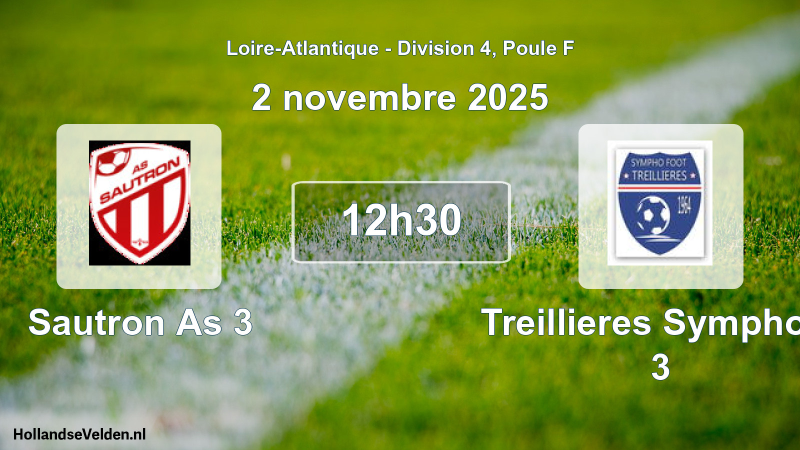 Geplande wedstrijd: Sautron As 3 - Treillieres Sympho F 3 (2 november 2025)