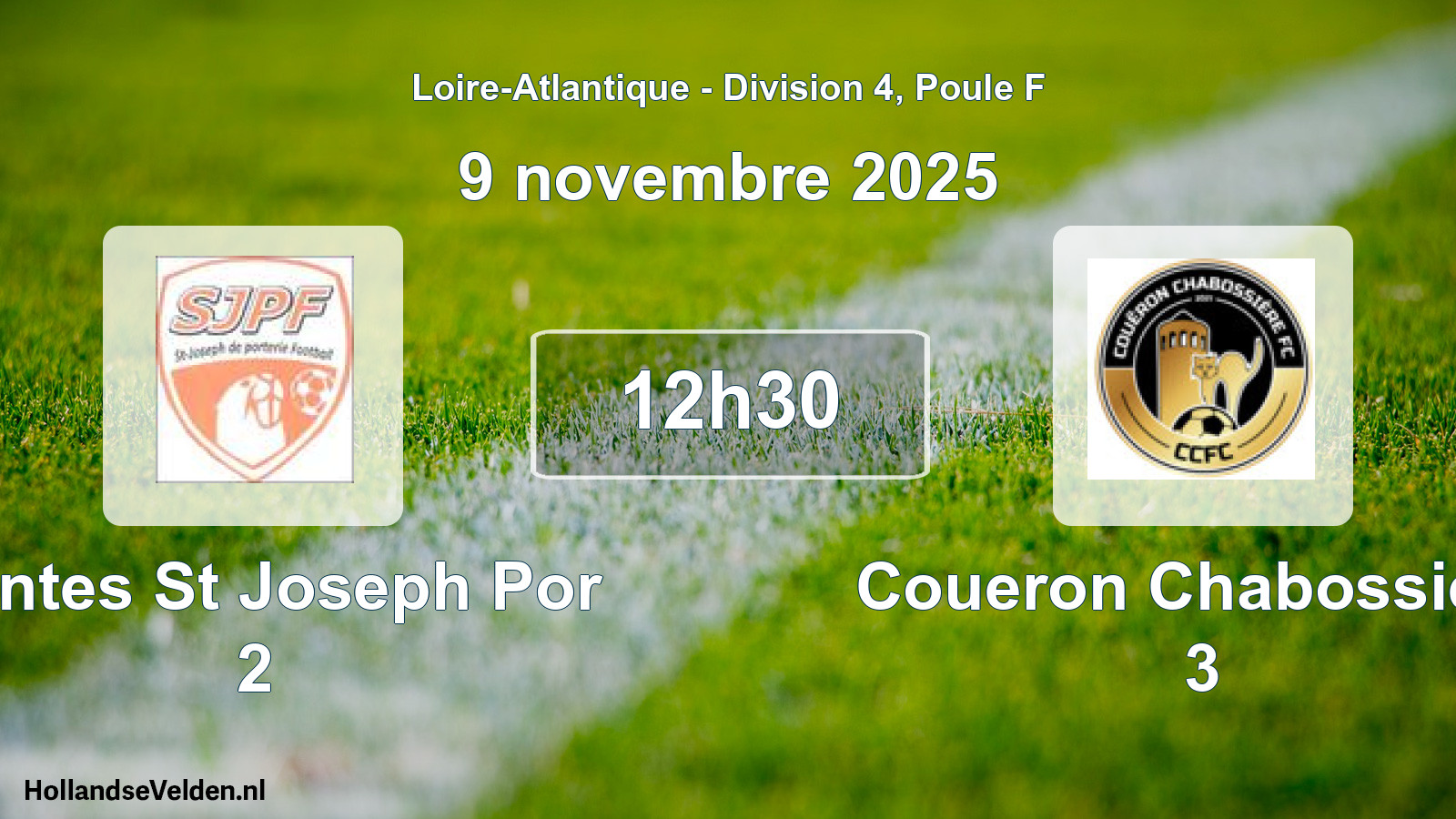 Scheduled Match: Nantes St Joseph Por 2 - Coueron Chabossiere 3 (9 November 2025)