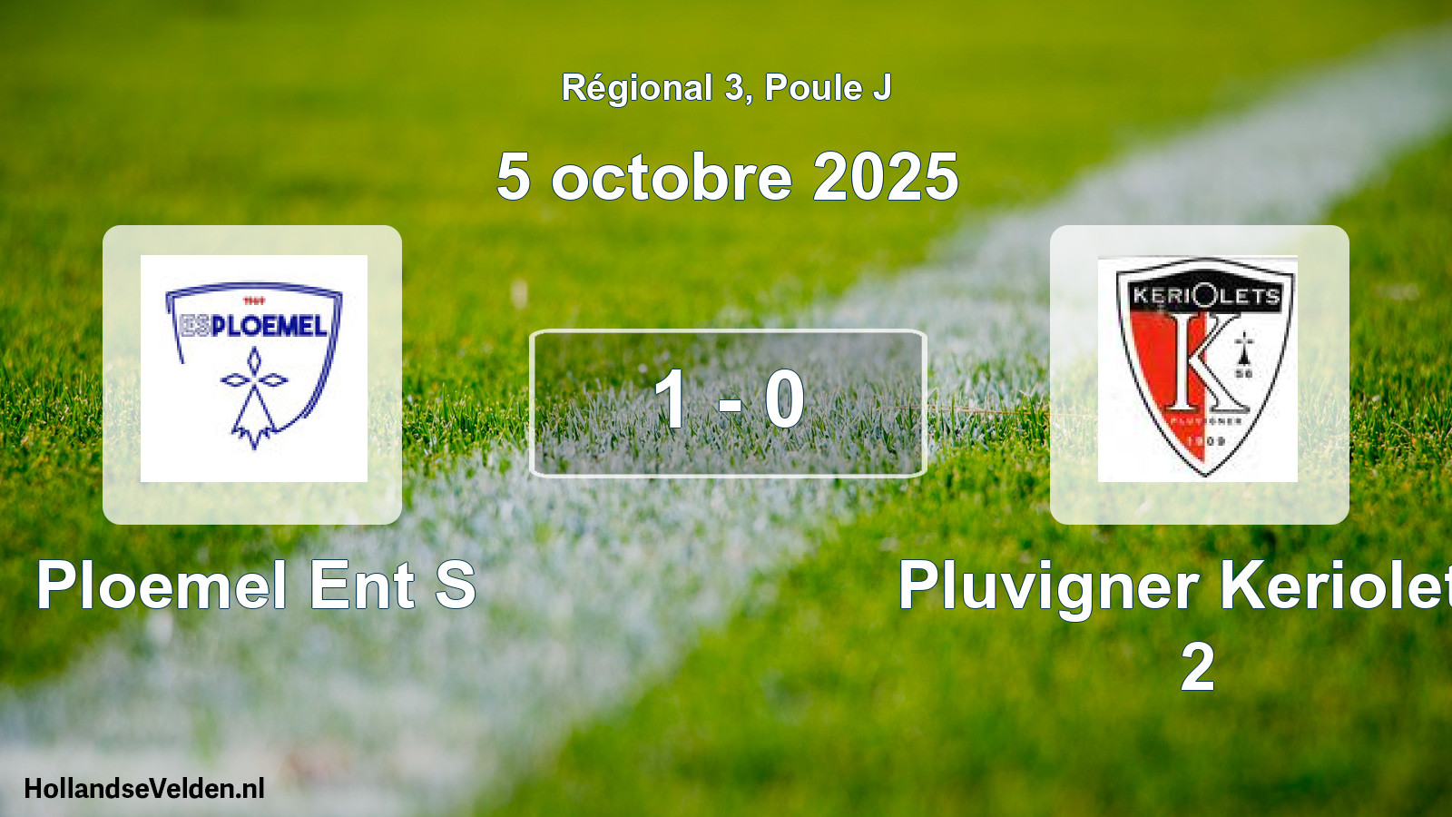 Gespeelde wedstrijd: Ploemel Ent S - Pluvigner Keriolets 2 1 - 0 (5 octobre 2025)
