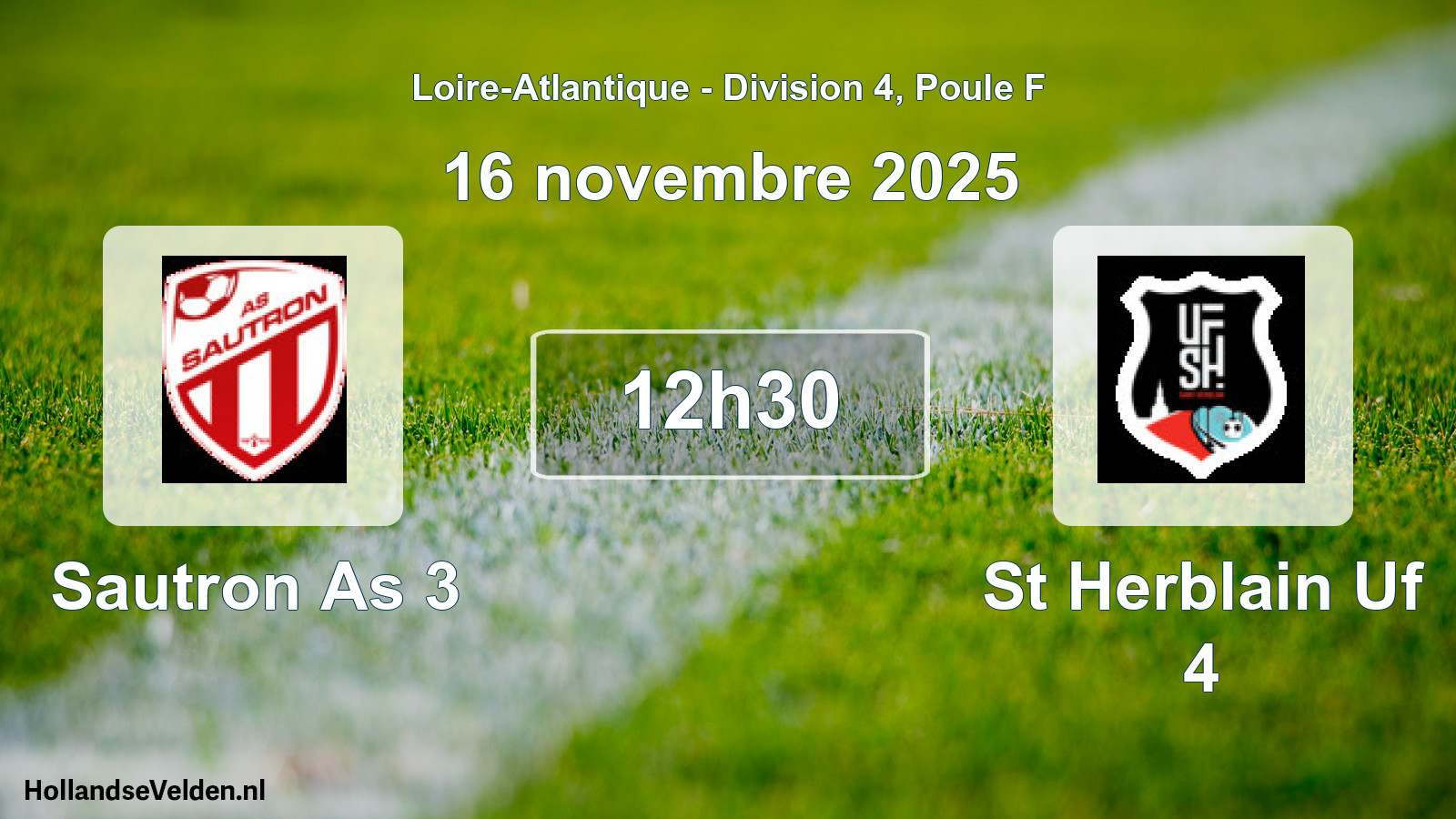 Geplande wedstrijd: Sautron As 3 - St Herblain Uf 4 (16 november 2025)