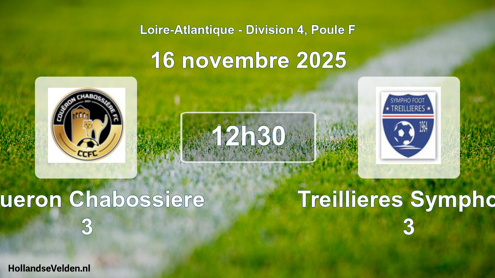 Scheduled Match: Coueron Chabossiere 3 - Treillieres Sympho F 3 (16 November 2025)