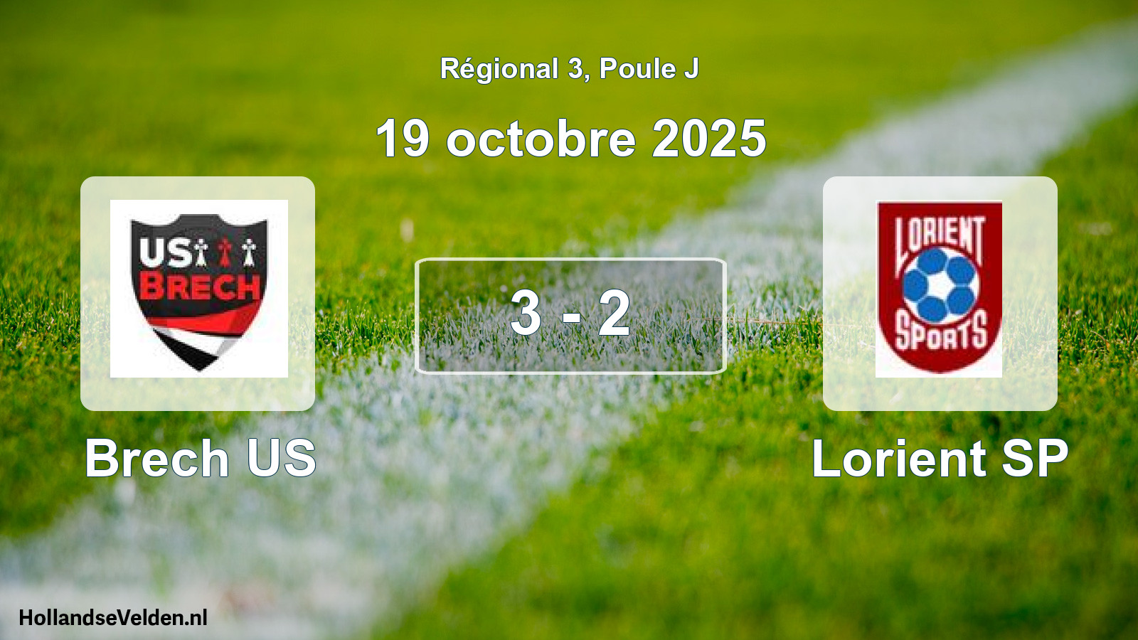 Match joué: Brech US - Lorient SP 3 - 2 (19 octobre 2025)