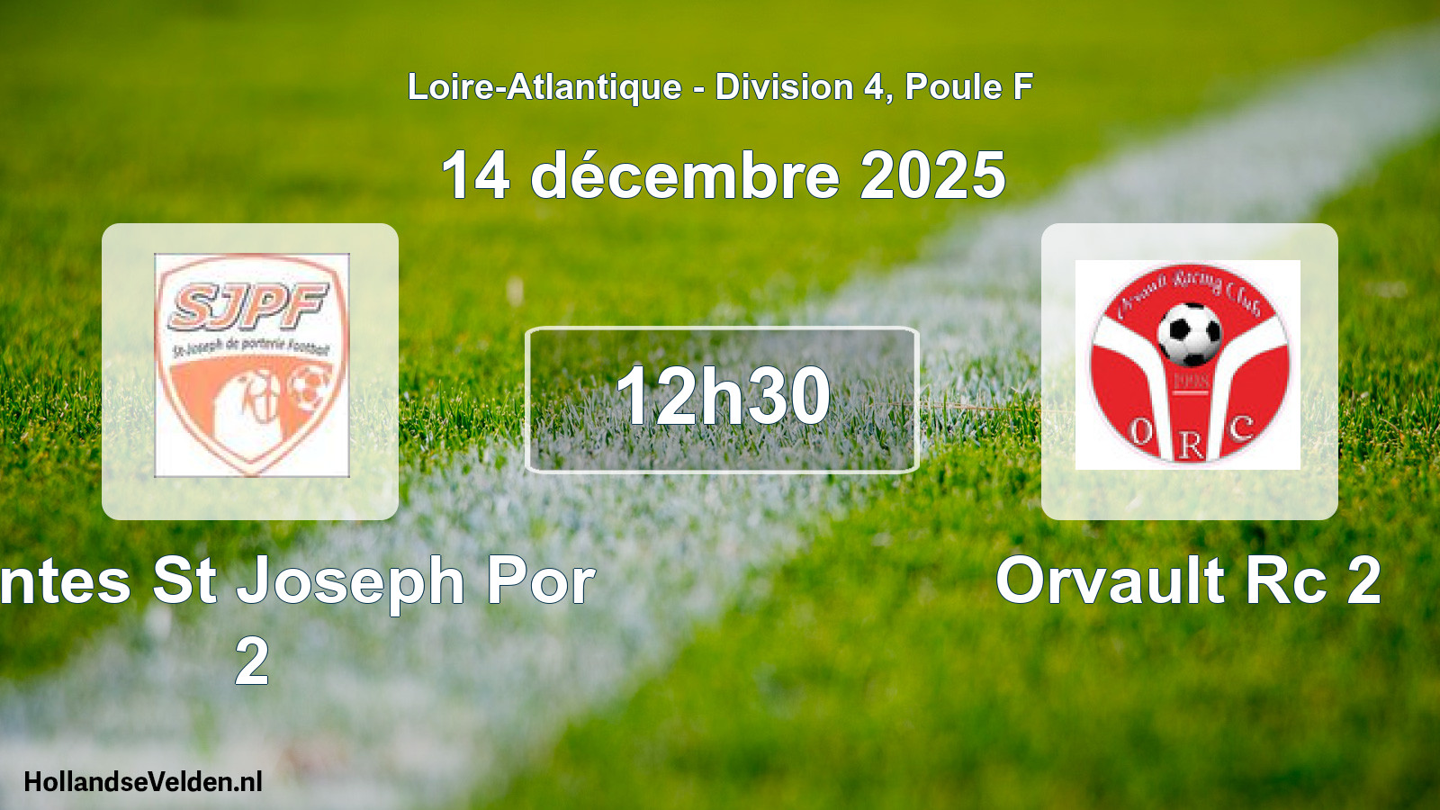 Geplande wedstrijd: Nantes St Joseph Por 2 - Orvault Rc 2 (14 december 2025)