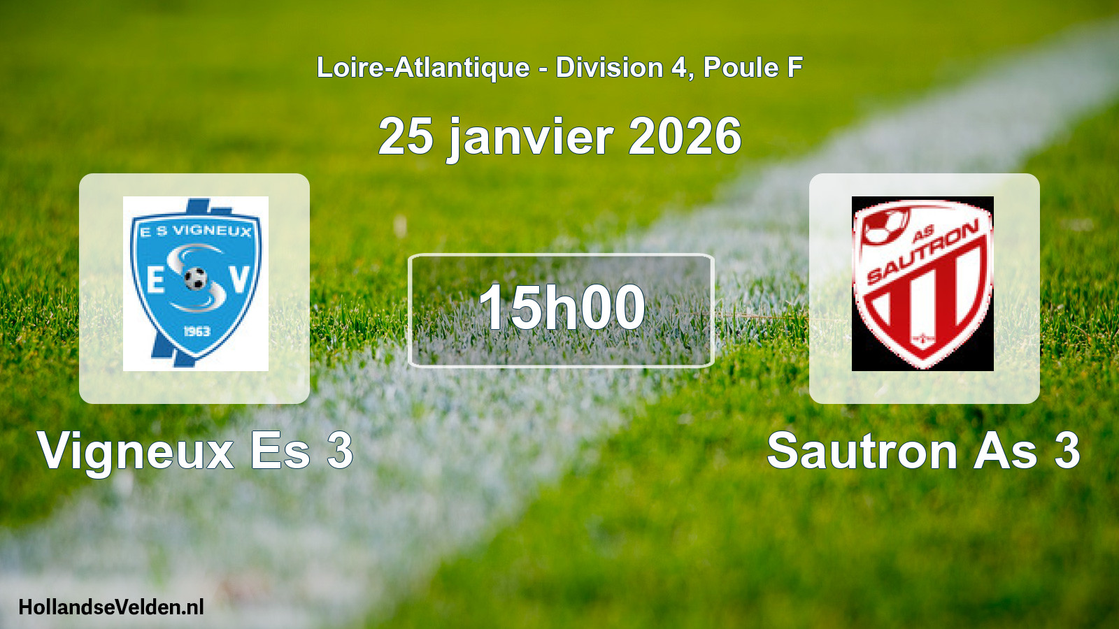 Geplande wedstrijd: Vigneux Es 3 - Sautron As 3 (25 janvier 2026)
