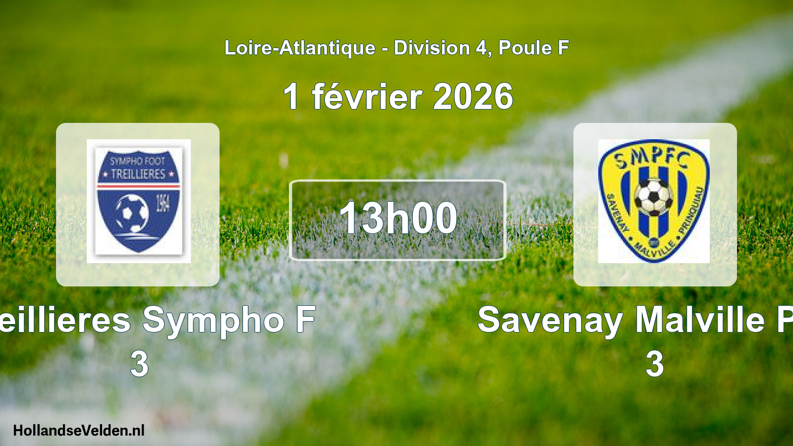 Geplande wedstrijd: Treillieres Sympho F 3 - Savenay Malville Pfc 3 (1 februari 2026)