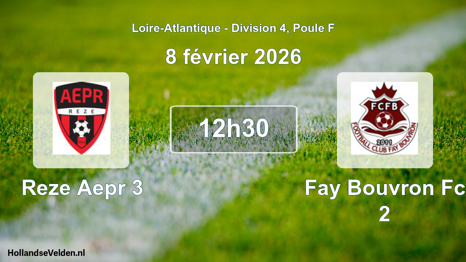 Geplande wedstrijd: Reze Aepr 3 - Fay Bouvron Fc 2 (8 février 2026)