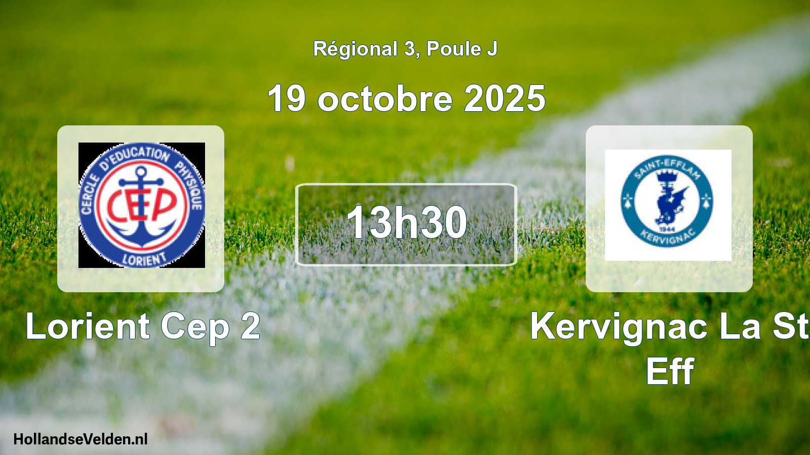 Geplande wedstrijd: Lorient Cep 2 - Kervignac La St Eff (19 octobre 2025)