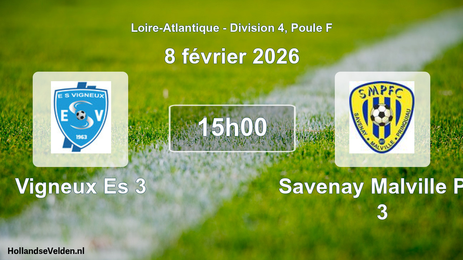 Geplande wedstrijd: Vigneux Es 3 - Savenay Malville Pfc 3 (8 februari 2026)