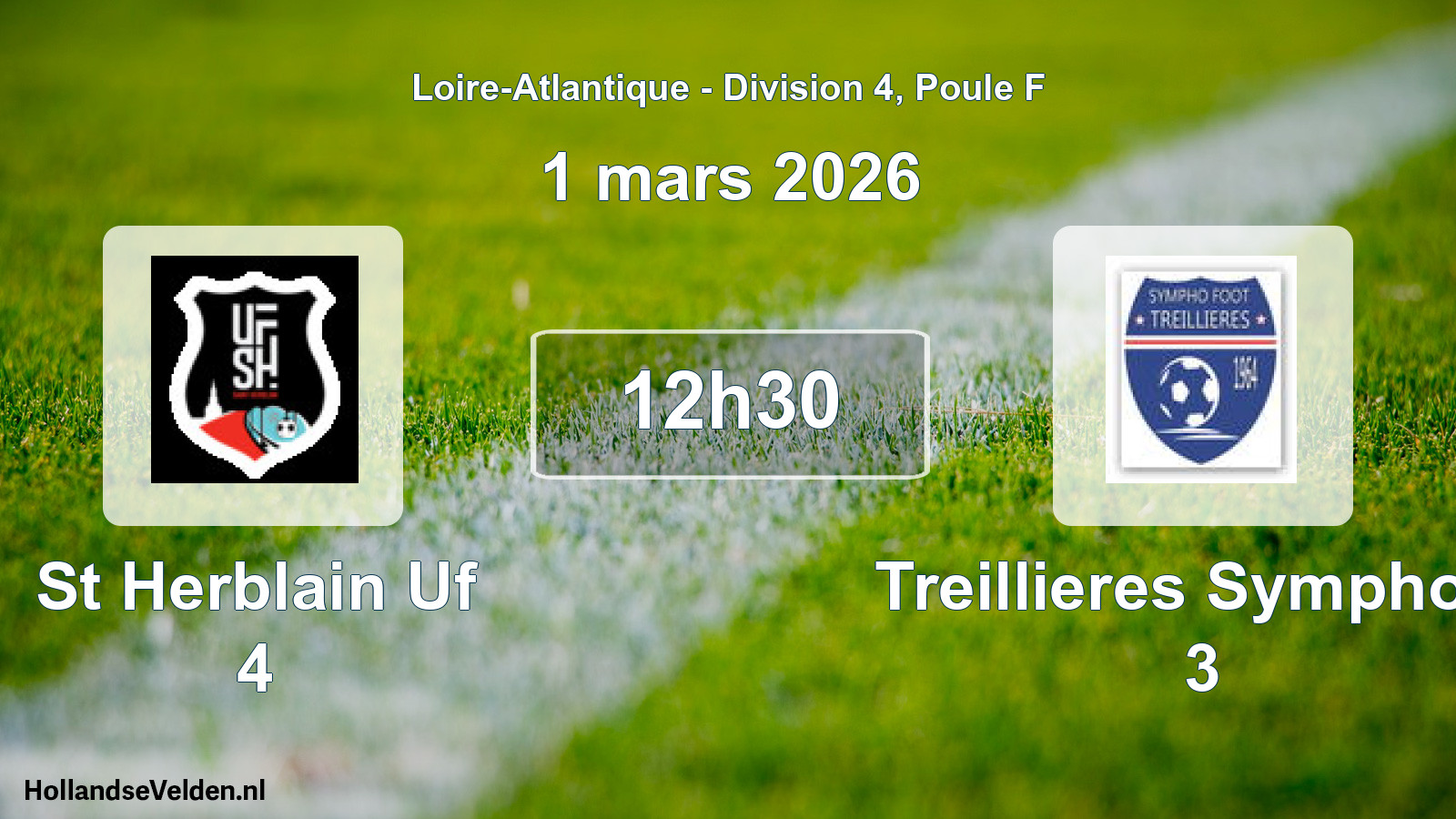 Geplande wedstrijd: St Herblain Uf 4 - Treillieres Sympho F 3 (1 maart 2026)