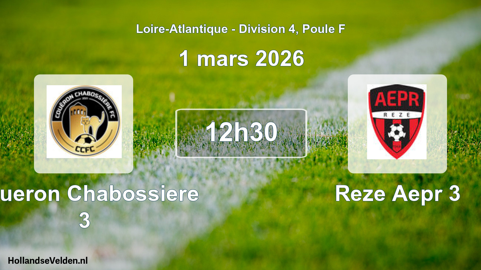 Scheduled Match: Coueron Chabossiere 3 - Reze Aepr 3 (1 March 2026)