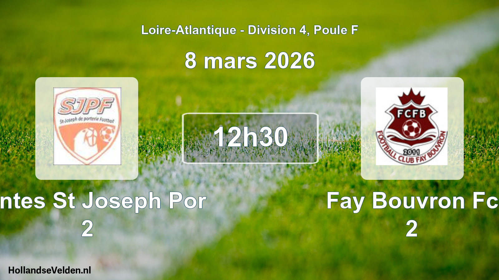 Geplande wedstrijd: Nantes St Joseph Por 2 - Fay Bouvron Fc 2 (8 maart 2026)