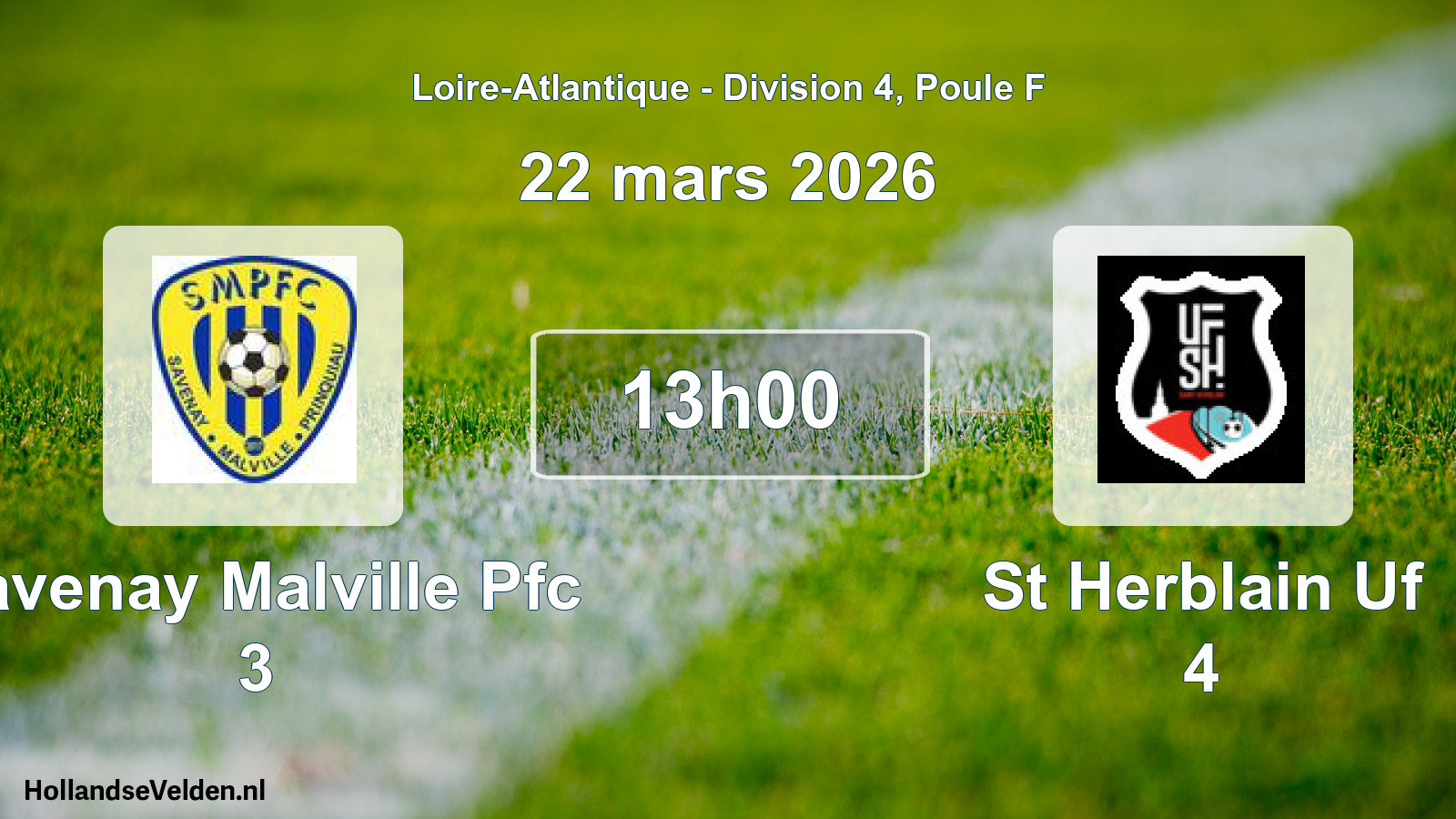 Geplande wedstrijd: Savenay Malville Pfc 3 - St Herblain Uf 4 (22 mars 2026)