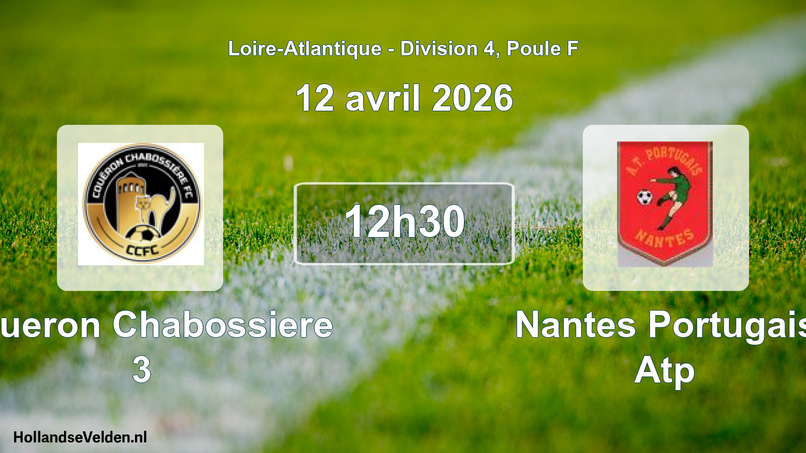 Scheduled Match: Coueron Chabossiere 3 - Nantes Portugais Atp (12 April 2026)