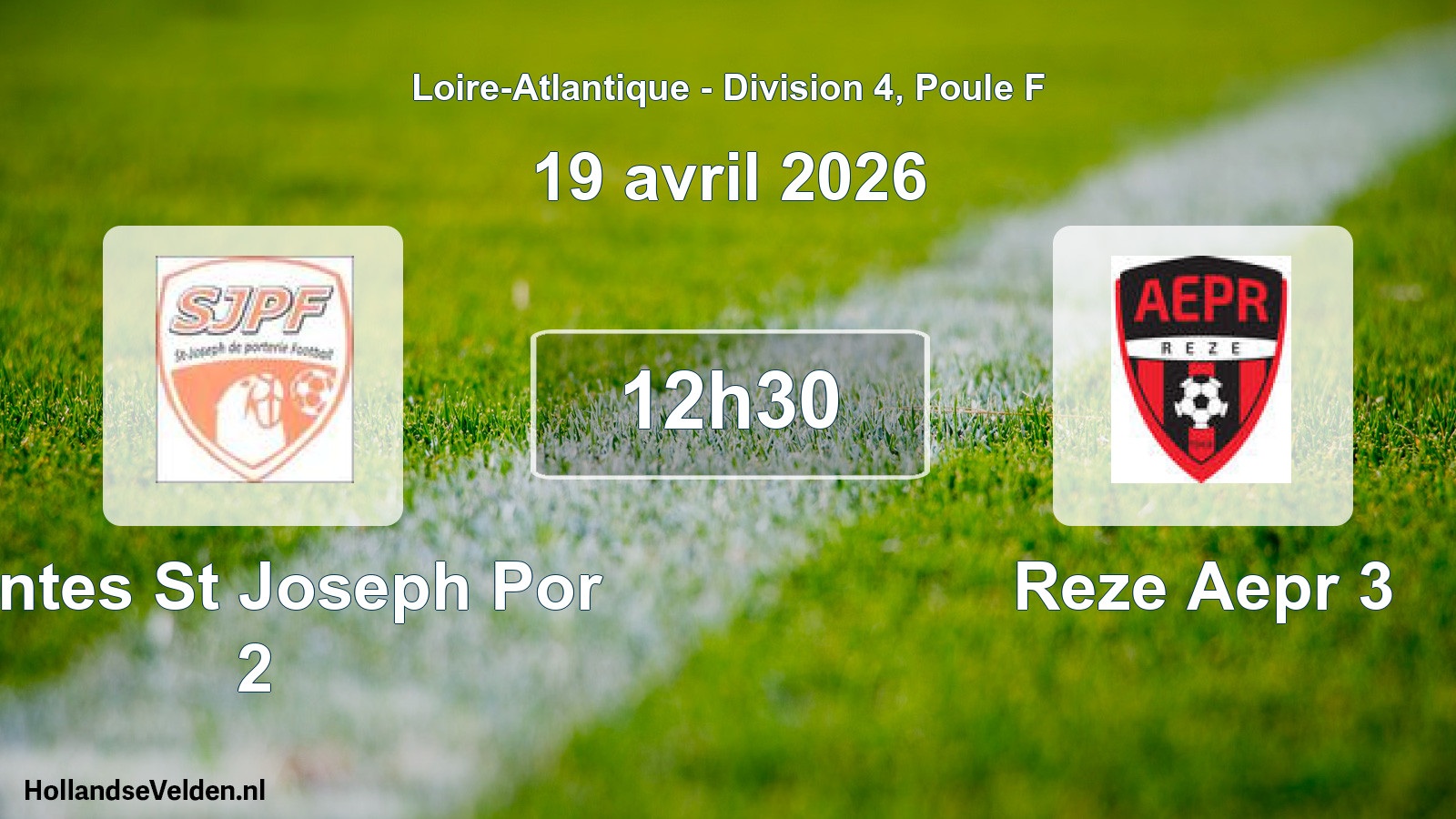 Geplande wedstrijd: Nantes St Joseph Por 2 - Reze Aepr 3 (19 avril 2026)